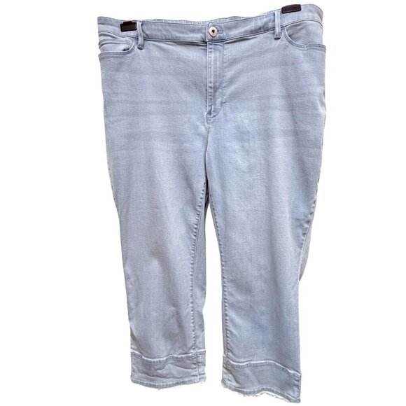 J.JILL Capri Jeans Plus Size 22 Light Wash Blue Stretch Denim Womens Crop Pants - Picture 1 of 10